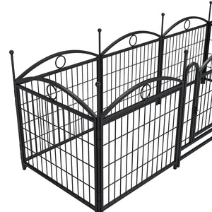 English Elm Dog Playpen 8 Panel Heavy Duty Iron Pet Enclosure Foldable Indoor Outdoor Exercise Pen Black W368P233996