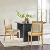 Solid Wood Dining Chair with Rattan Inset Back - Set of 2 Natural CATD1ENA Walker Edison