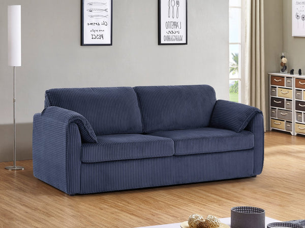 English Elm Modern Fabric Corduroy 3-Seater Sofa with Pullout Bed, Breathable Cushioning, 450lb Capacity and Easy Assembly W820P190069