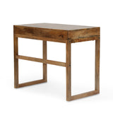 Christopher Knight Home® - Noble House - Ricketson Contemporary Handcrafted Mango Wood Desk with Storage, Natural and White