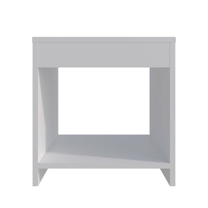 English Elm Nightstand Elaine Modern White Engineered Wood Bedside Table with Spacious Lower Shelf for Storage B092P245423