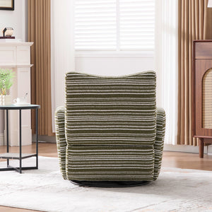 English Elm Modern Boucle 360° Swivel Leisure Chair with High‑Resilience Sponge, Supportive Curve, 550lb Capacity Olive Green W395P355490