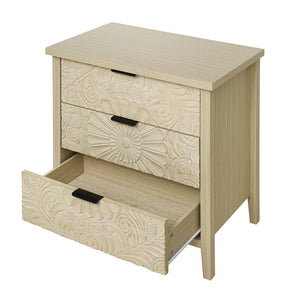 English Elm 3 Drawer Cabinet - Stylish & Versatile Storage Solution For Bedroom, Living Room, Or Study Decor W688P225270