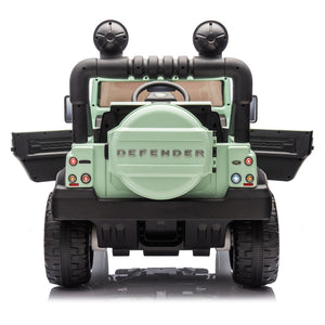 English Elm Licensed Land Rover Defender Ride on Car 24v Dual Motor with Parental Remote Green W1578P339063