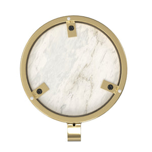 English Elm Sylvie Marble Side Table White & Gold — Handcrafted C-Shape End Table, Portable, Space-Saving Design B136P203464