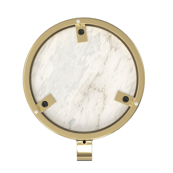English Elm Sylvie Marble Side Table White & Gold — Handcrafted C-Shape End Table, Portable, Space-Saving Design B136P203464