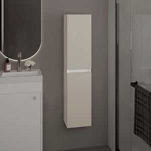 English Elm Bathroom Cabinet Slim White Engineered Wood, 2 Doors 4 Shelves for Organized Compact Bathroom Storage B097P369423