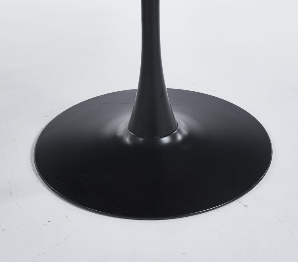 English Elm 47.2INCH Tulip Round Dining Table Brown MDF Top Metal Legs — Stable, Easy Assembly, Versatile Use W234P208581