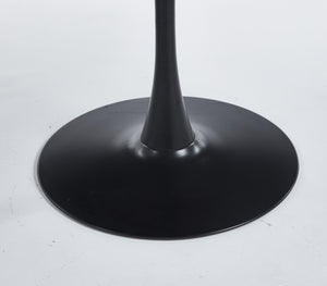 English Elm 47.2INCH Tulip Round Dining Table Brown MDF Top Metal Legs — Stable, Easy Assembly, Versatile Use W234P208581