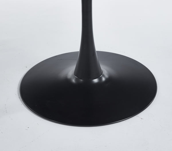 English Elm 47.2INCH Tulip Round Dining Table Brown MDF Top Metal Legs — Stable, Easy Assembly, Versatile Use W234P208581