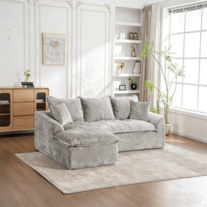 English Elm 103" Chenille Cloud Sectional Modular L-shape Sofa No Assembly Plush Living Room W1170S00044