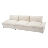 English Elm [ Video Provided] 119.5'' 3 Seater Sofa With 2 Storage Units , For Living Room, Office, Apartment