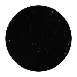 English Elm 5-Piece Round Dining Set with 43" Modern MDF Table and 4 Upholstered Fabric Chairs for Compact Spaces Grey+Black N752S001055B