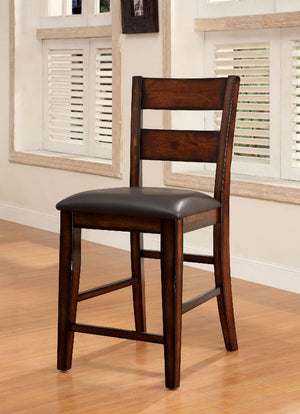English Elm Dark Transitional Counter Height Chairs Set of 2 in Dark Cherry with Padded Leatherette Seats, Sturdy Design B011P237465