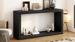 English Elm U_Style Modern Minimalist Square Console Table – Sleek Entryway Design For Foyers & Living Rooms N711P245613B-GIGA