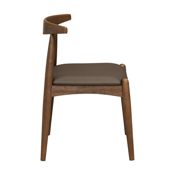 English Elm [video] Rubberwood Dining Chairs Set of 2 Faux Leather Ergonomic Retro Splayed Leg Design Brown,Walnut N759P386879D