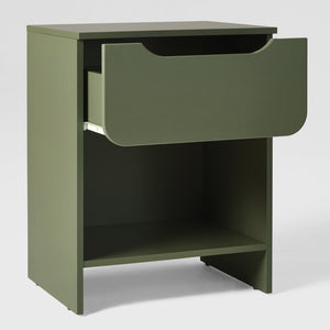 Domm Modern Scandinavian Nightstand with Open Cubby, Sleek Design & Quick 30-Minute Assembly