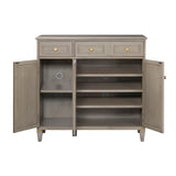 English Elm Dauphin Handpainted Entryway Storage Cabinet, Grey Cashmere Wood