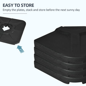 English Elm Outsunny 4-Piece Heavy-Duty Umbrella Base Weights For Offset Umbrellas - Portable, Stackable Design W2225P174168-GIGA