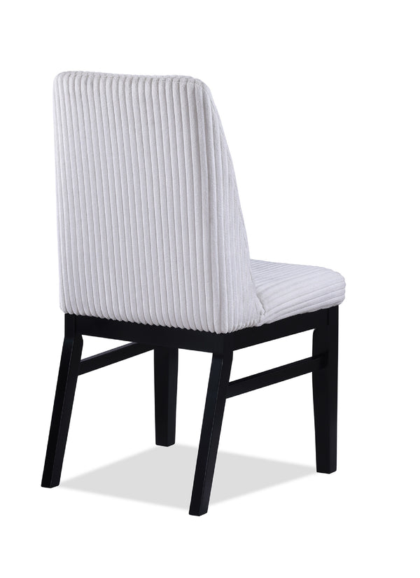 English Elm 2pc Contemporary Upholstered Side Chair with Textured Fabric High Back Cushioned Seat, Elegant Dining Comfort White+Black 22.5 L x 23.5 W x 29 H B011P241349