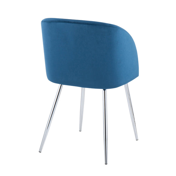 English Elm Fran Velvet Dining Chair with Gold Metal Legs – Contemporary Padded Bucket Seat, Set of 2, Upholstered Comfort for Dining or Accent Rooms Blue B202P223526