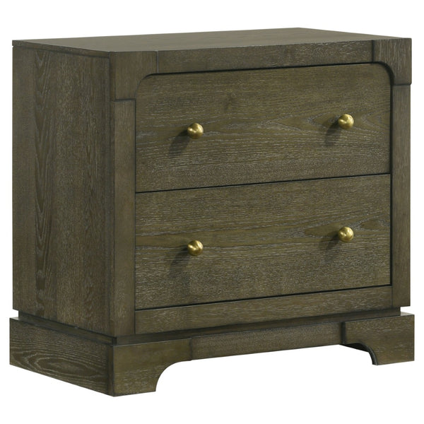 English Elm Lincoln Eastern King Bedroom Set with Led Headboard Two-tone Wood and White Panels B062S01540
