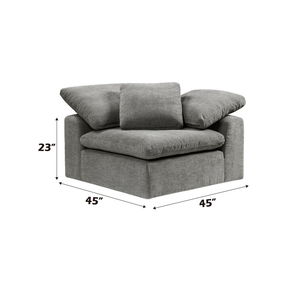 English Elm Naveen Gray Linen Modular Sectional Sofa with Ottoman — Customizable 7-Piece, Plush Foam Seats, Wooden Frame Comfort B2726S00084