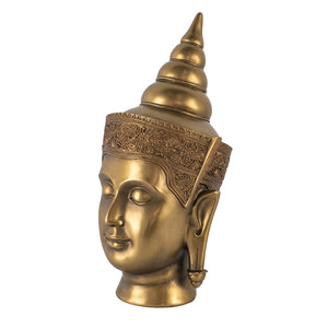 English Elm 6.3x7.5x14.2" Buddha Statue Head - Elegant Resin Home Accent, Zen Decor for Living Room & Hallway W2078P391151