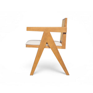 English Elm Christopher Knight Home® - Chandigarh Arm Dining Chairs Set Of 2 - Stylish Cane Upholstered Kitchen Chairs With Comfort & Charm N768P241396N