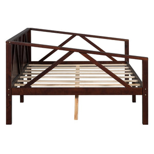 English Elm Twin Daybed Frame Solid Pine Sofa Bed for Guest Room Studio or Teen Bedroom Espresso N708P266726P