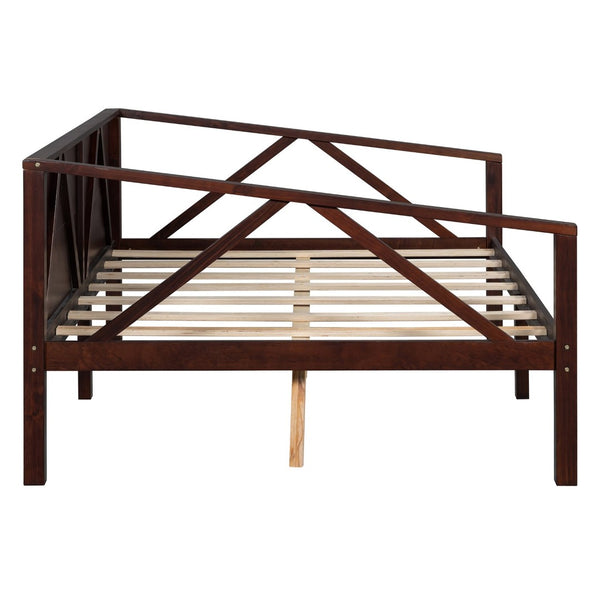 English Elm Twin Daybed Frame Solid Pine Sofa Bed for Guest Room Studio or Teen Bedroom Espresso N708P266726P