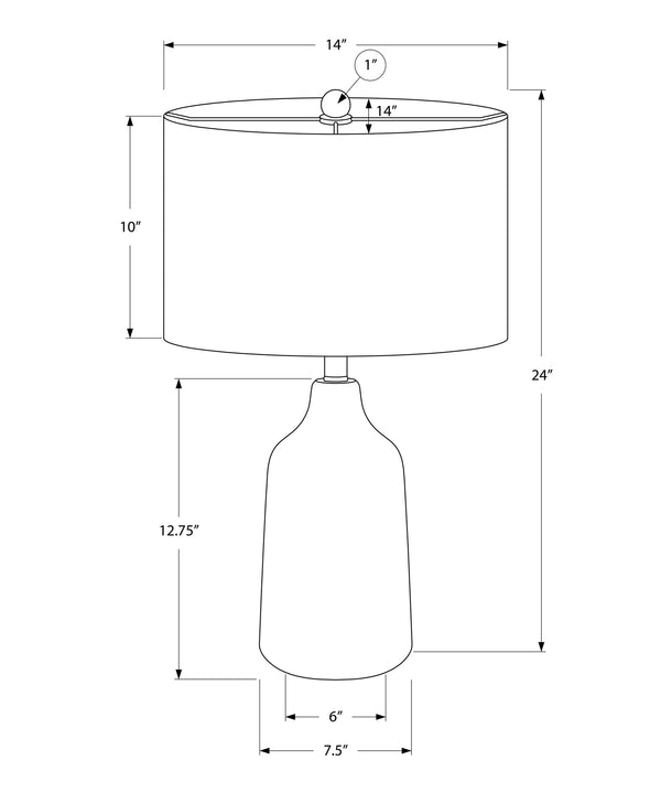 English Elm Lighting, Contemporary 24" Concrete Table Lamp with Fabric Drum Shade, 3‑Way Rotary Dimmer, Stylish Beige 15 L x 15 W x 18 H B2710P220118
