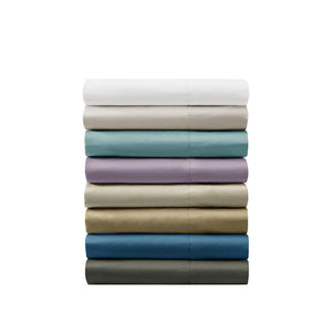 JLA Home Madison Park - Cotton luxury sateen sheet set with OEKO-TEX comfort — soft peach finish, durable, easy-care sleep linens Purple MP20-7156