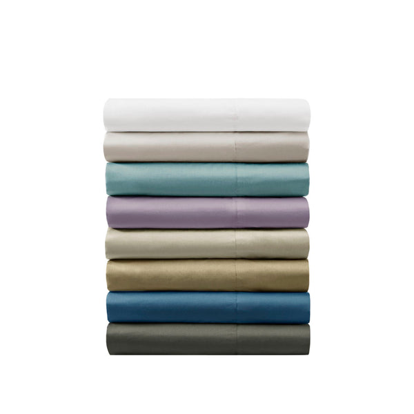JLA Home Madison Park - Cotton luxury sateen sheet set with OEKO-TEX comfort — soft peach finish, durable, easy-care sleep linens Purple MP20-7156