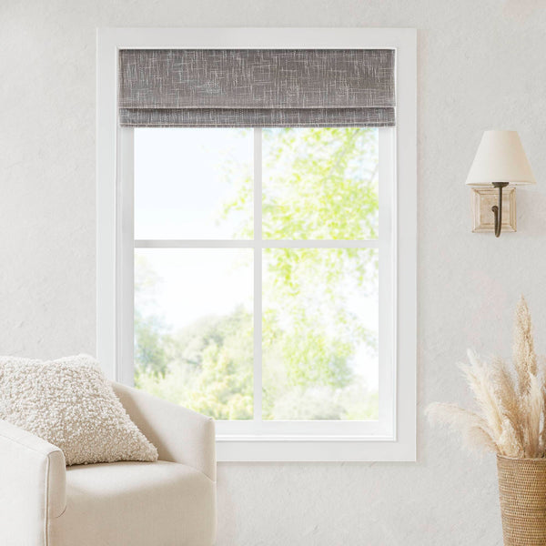 English Elm 1 Roman Shade 35x64" Total Blackout Cordless Polyester Roman Shade with Weighted Hem and Hardware Grey 6.29 L x 9.25 W x 8.07 H B035P319855