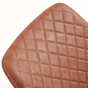 English Elm Brown Leathaire Dining Chairs Set of 4 — Mid-Century Modern Armless Upholstered Side Chairs with Metal Legs, Sleek Accent for Kitchen & Living Room W1164P225824