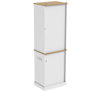 English Elm Bar Cabinet Farmhouse 69 Inch with Rgb Led Barn Door Wine Rack and Charging Station White N728P438603W