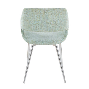 English Elm Margarite Contemporary Dining/Accent Chair Set In Light Green Fabric & Chrome Legs - Stylish Comfort B202S01269