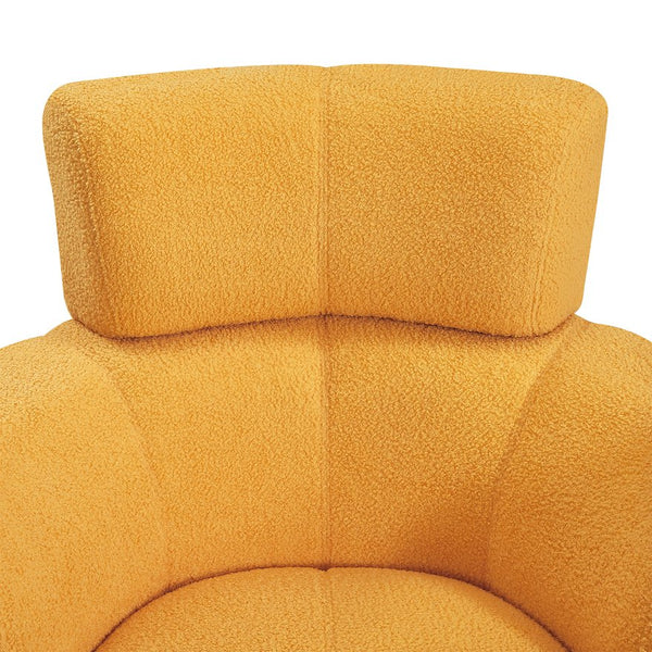 English Elm 360° Swivel Chair - Cozy Upholstered Accent Barrel Chair With Adjustable Headrest For Home & Office N719P272676L
