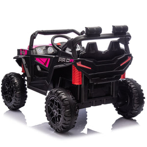 English Elm 24v 400w Kids Electric Utv Ride on with Remote Bluetooth Led Suspension Cockpit Pink W1578P284294