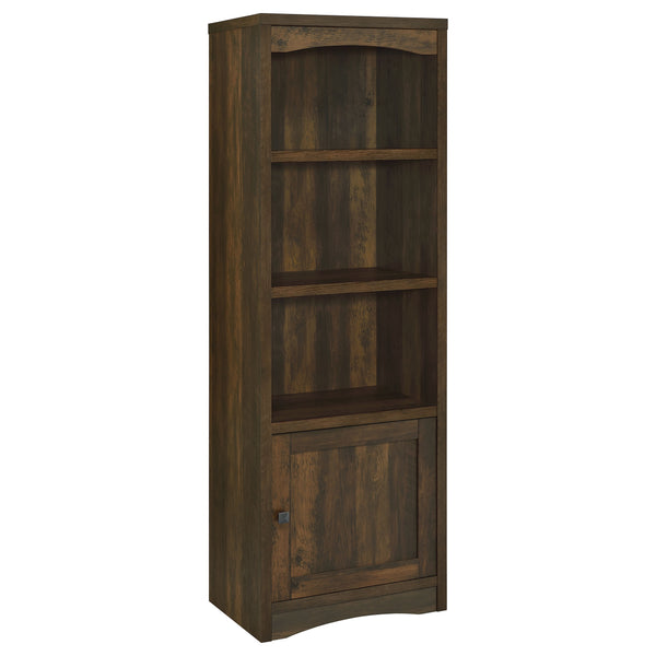 English Elm Stott Dark Pine Media Tower with Adjustable Shelves and Display Space, 70.75" Tall Brown Storage Unit B062P299839