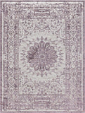 Unique Loom Aberdeen Derbyshire Machine Made Medallion Rug Violet, Ivory/Beige 9' 0" x 12' 0"