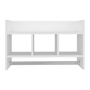 English Elm Dell Four Shelf Wall Mounted Bathroom Organizer with Towel Bar in White Melamine B097P407596