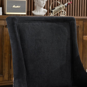 English Elm A&A Luxe Velvet Swivel Barstool with Gold-Plated 17.7" Base, Tufted Back, Ergonomic Waist Support Leopard W1143P209903
