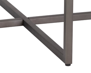 Sunpan Kiara Coffee Table - Elegant White Marble Top with Gunmetal Base, Modern Minimalist Design for Your Home Round - 38W x 38D x 17H