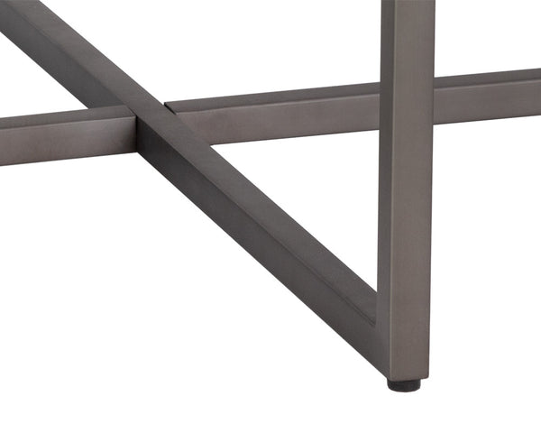 Sunpan Kiara Coffee Table - Elegant White Marble Top with Gunmetal Base, Modern Minimalist Design for Your Home Round - 38W x 38D x 17H