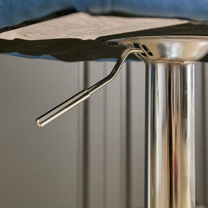 English Elm A&A Mid Century Dining Chair Set of 2 with Curved Ergonomic Walnut Back Upholstered Seat and Metal Legs Blue W1143P193494