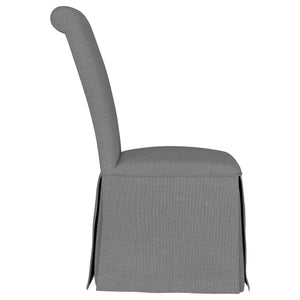 English Elm Catrina Elegant Upholstered Skirted Dining Chair Set of 2 with Rolled Tall Back, Plush Comfort and Chic Style LIGHT GREY B062P299964