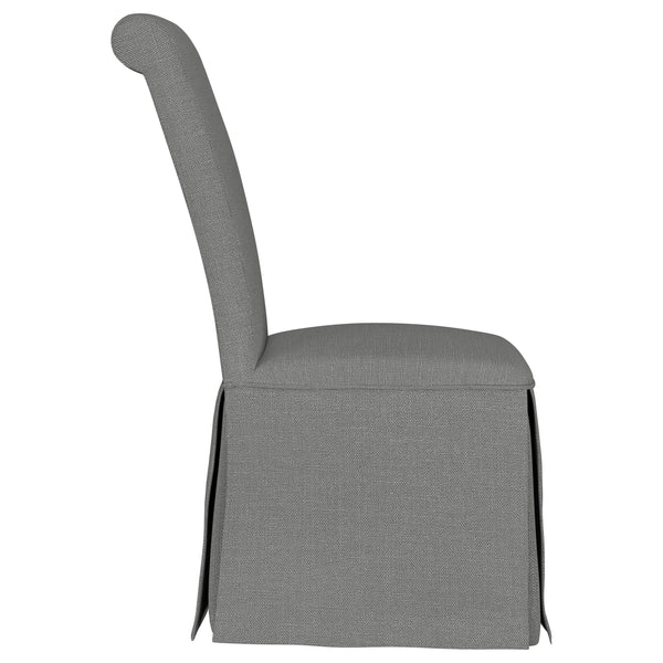 English Elm Catrina Elegant Upholstered Skirted Dining Chair Set of 2 with Rolled Tall Back, Plush Comfort and Chic Style LIGHT GREY B062P299964