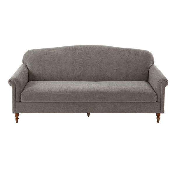 English Elm Modern Chenille Loveseat with Rolled Arms Pocket Spring Cushions and Rubberwood Legs Brown N763P362173D
